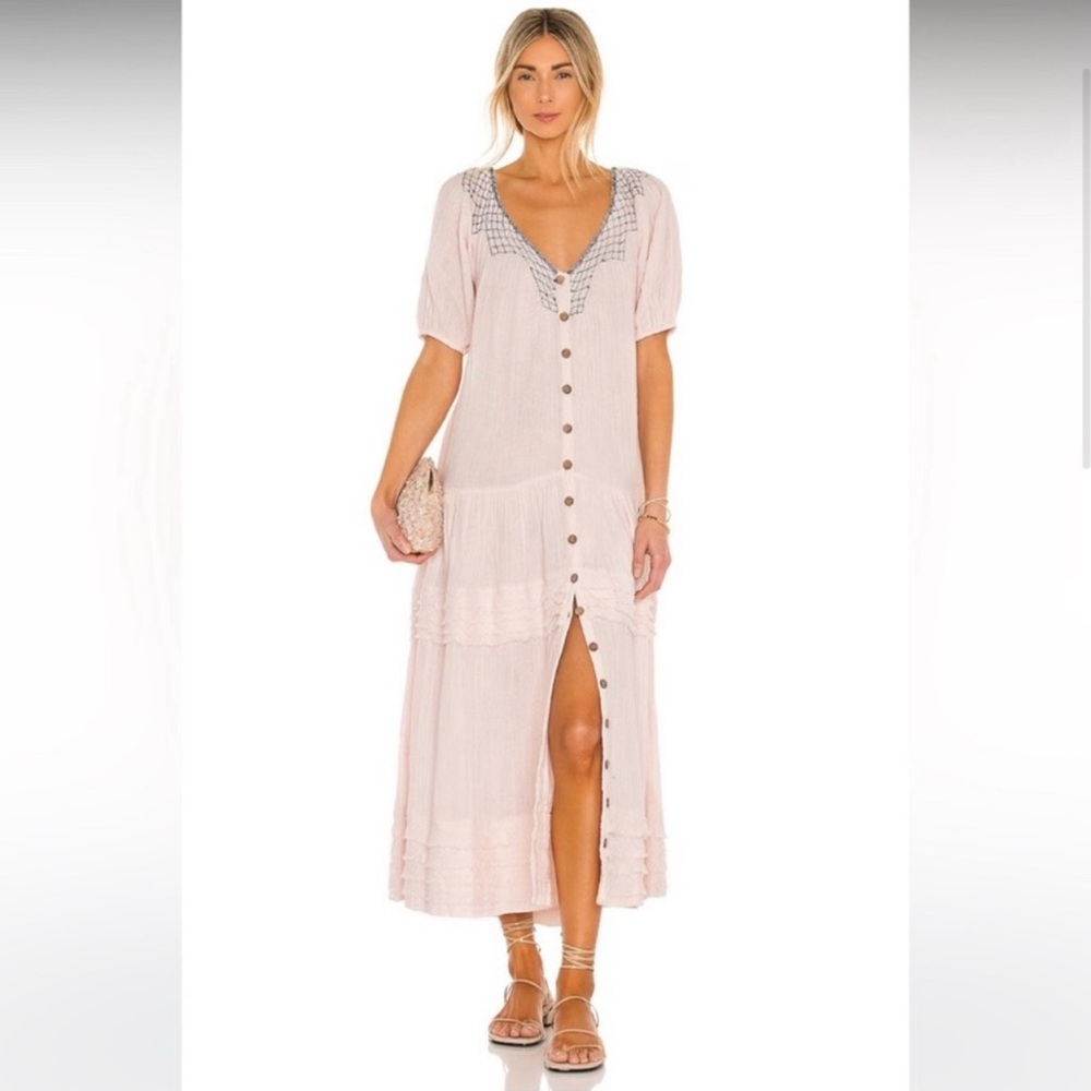 Free people Elegant Pink Button-Down Dress